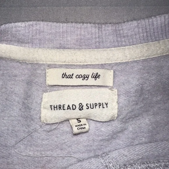 Thread & Supply • Lavender “That Cozy Life” Cinch Waist Top Women’s Size Small - Picture 5 of 8